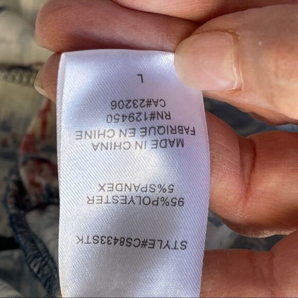 Como Blu Multi Print Floral Ruffled Blouse - Large - Picture 6 of 9